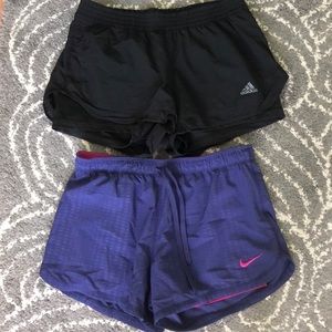 Dry fit Nike & Adidas shorts